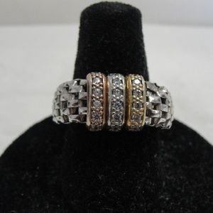 925 Dyadema Mesh Stretch Diamond Ring